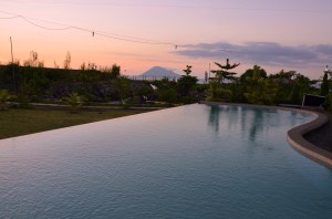 Sunset from salt water pool